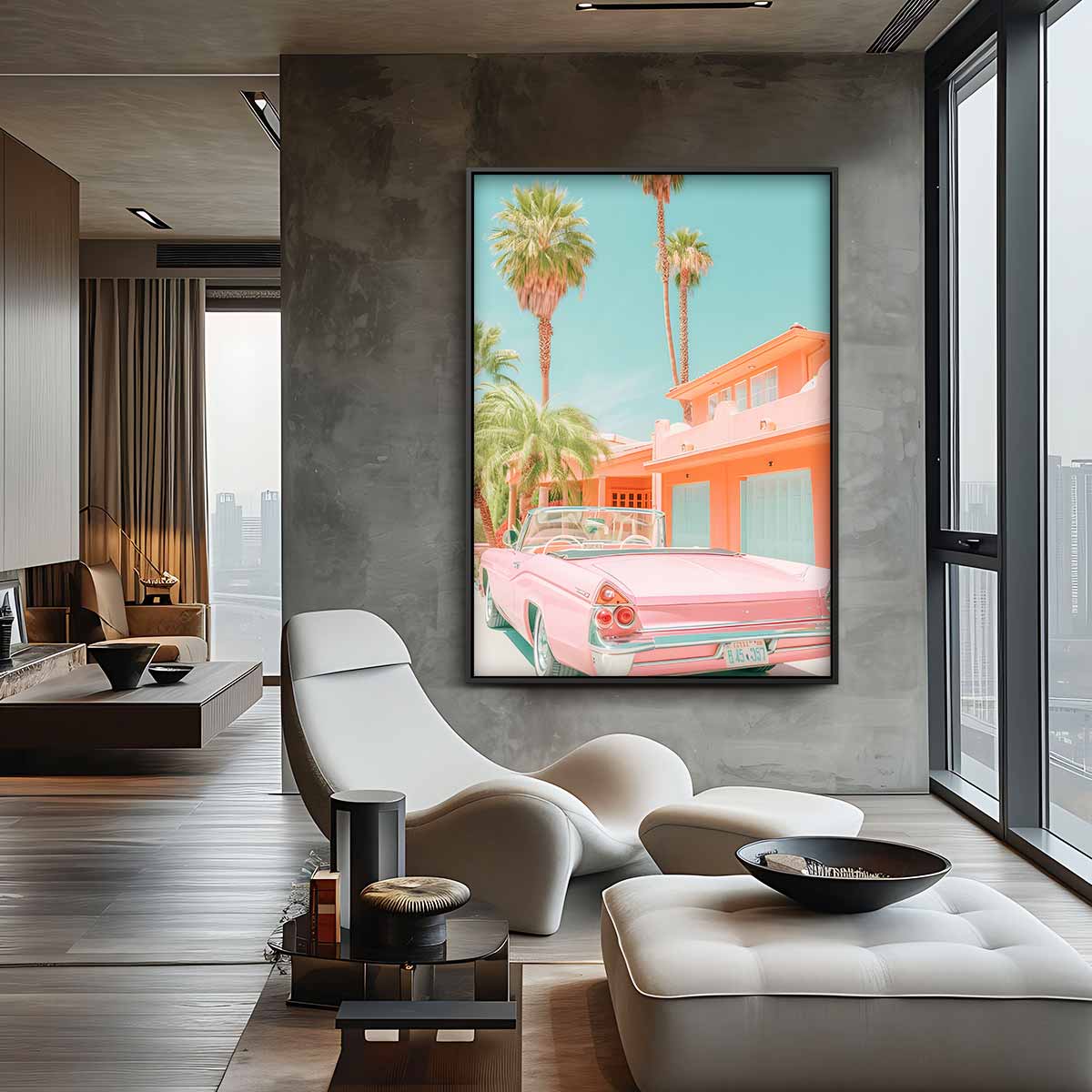 Retro Zomerdroom Kunstwerk-canvas-dibond-plexiglas-wanddecoratie-WallArtistic