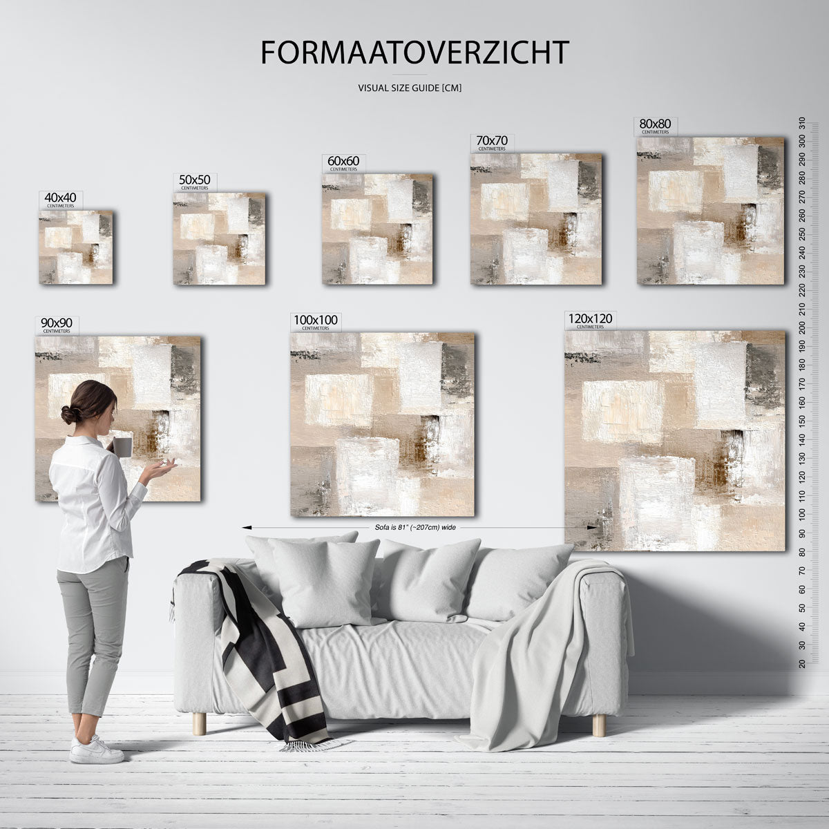 Abstracte beige vlakken Poster