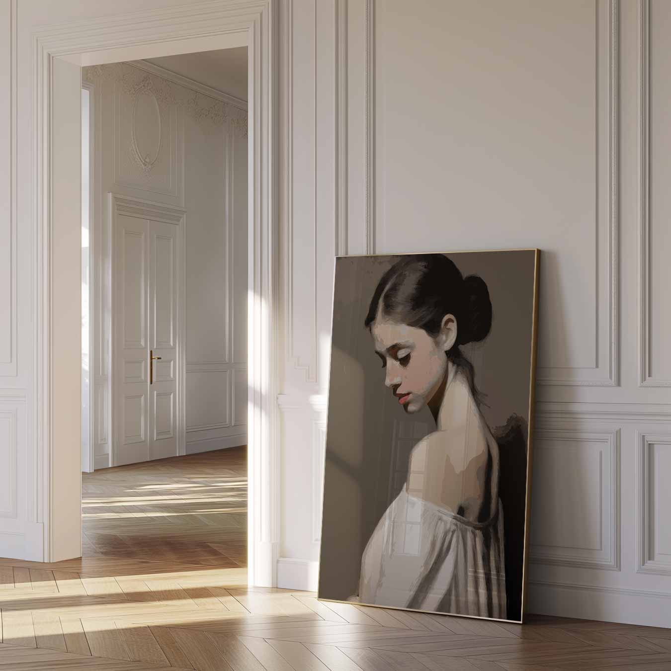 Elegante Dromerige Vrouw Poster