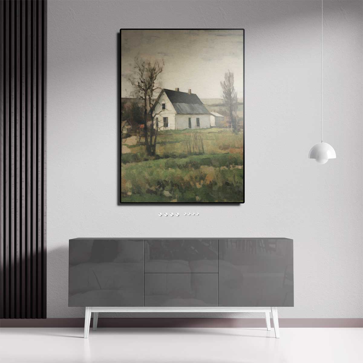 Rustiek Dorpstafereel Kunstwerk-canvas-dibond-plexiglas-wanddecoratie-WallArtistic