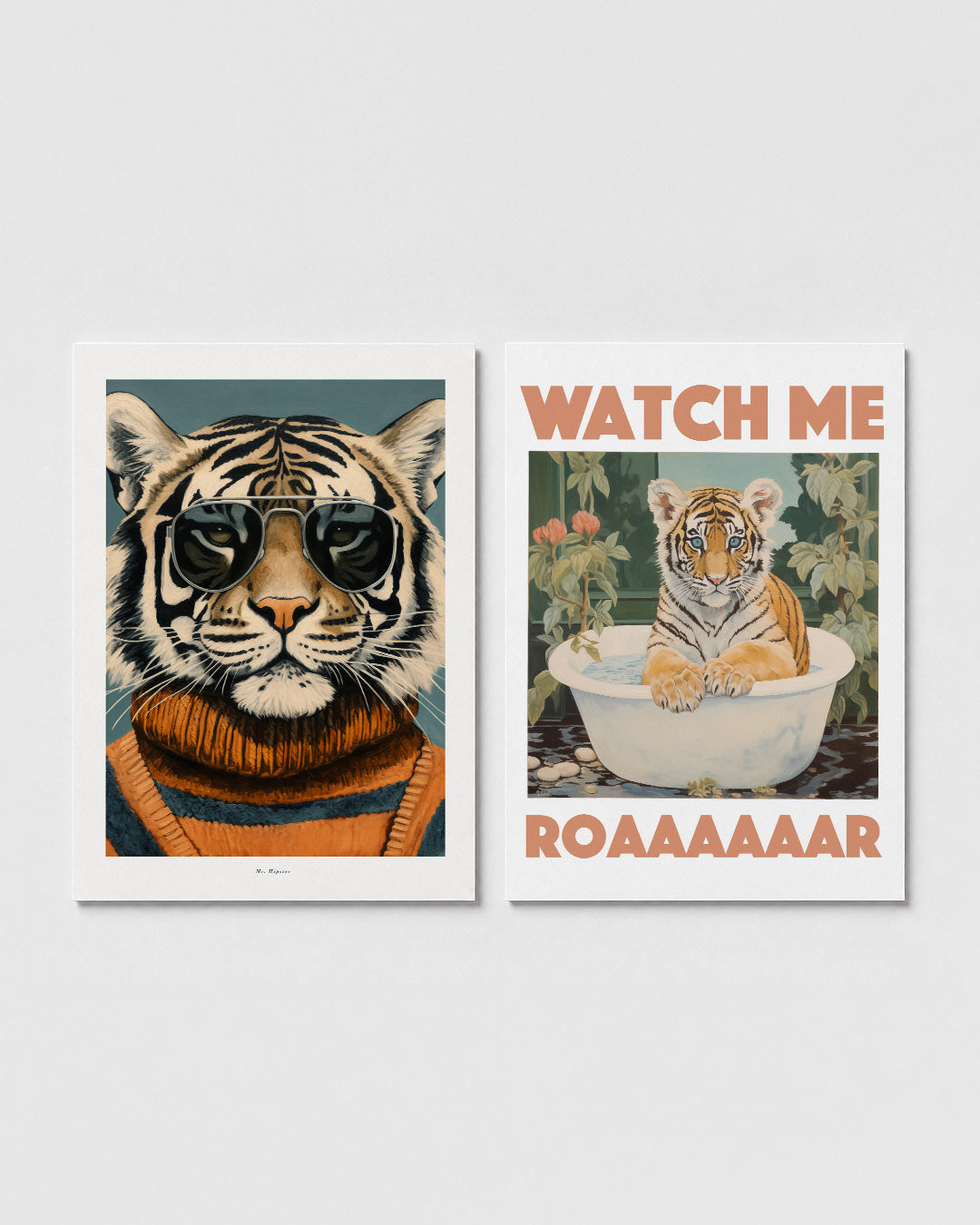 Tijgerstijl en kleur Posterset