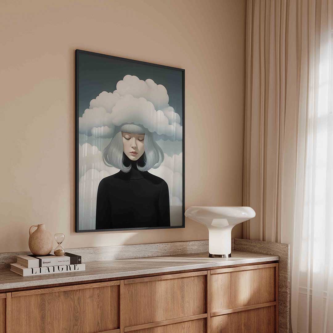 Vrouw met wolken Poster