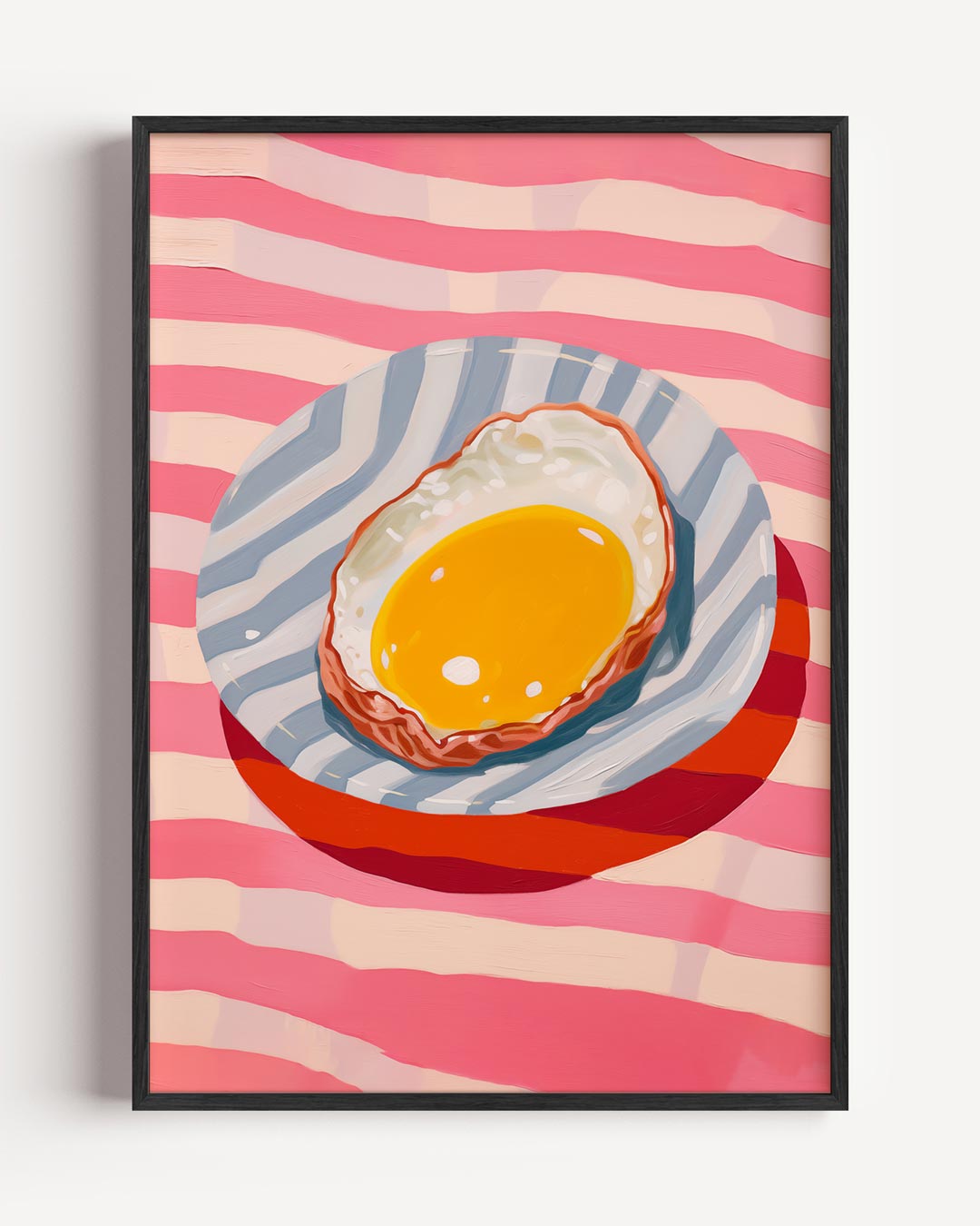 Retro Stijl Gebakken Ei Poster-WallArtistic