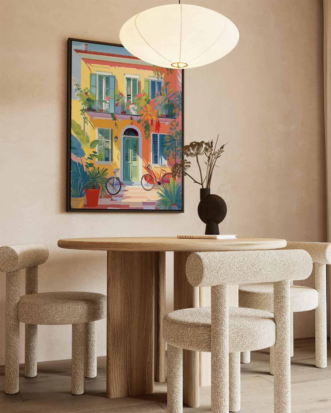 Zonnige Mediterrane Gevel Kunstwerk-canvas-dibond-plexiglas-wanddecoratie-WallArtistic