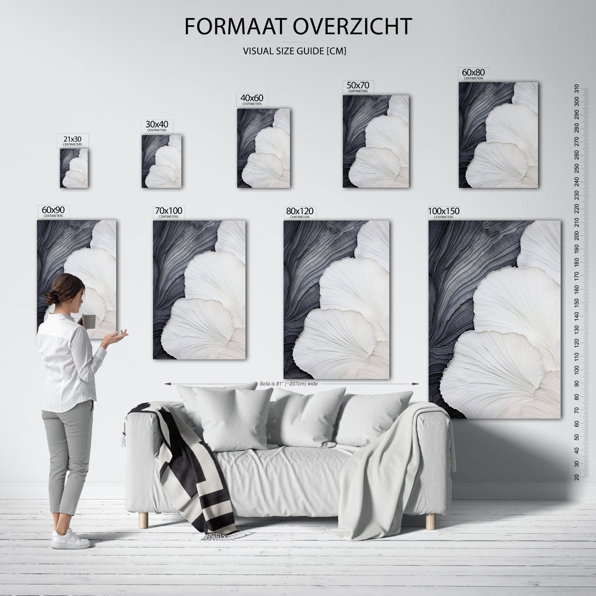 Gelaagde bloemvormen Poster