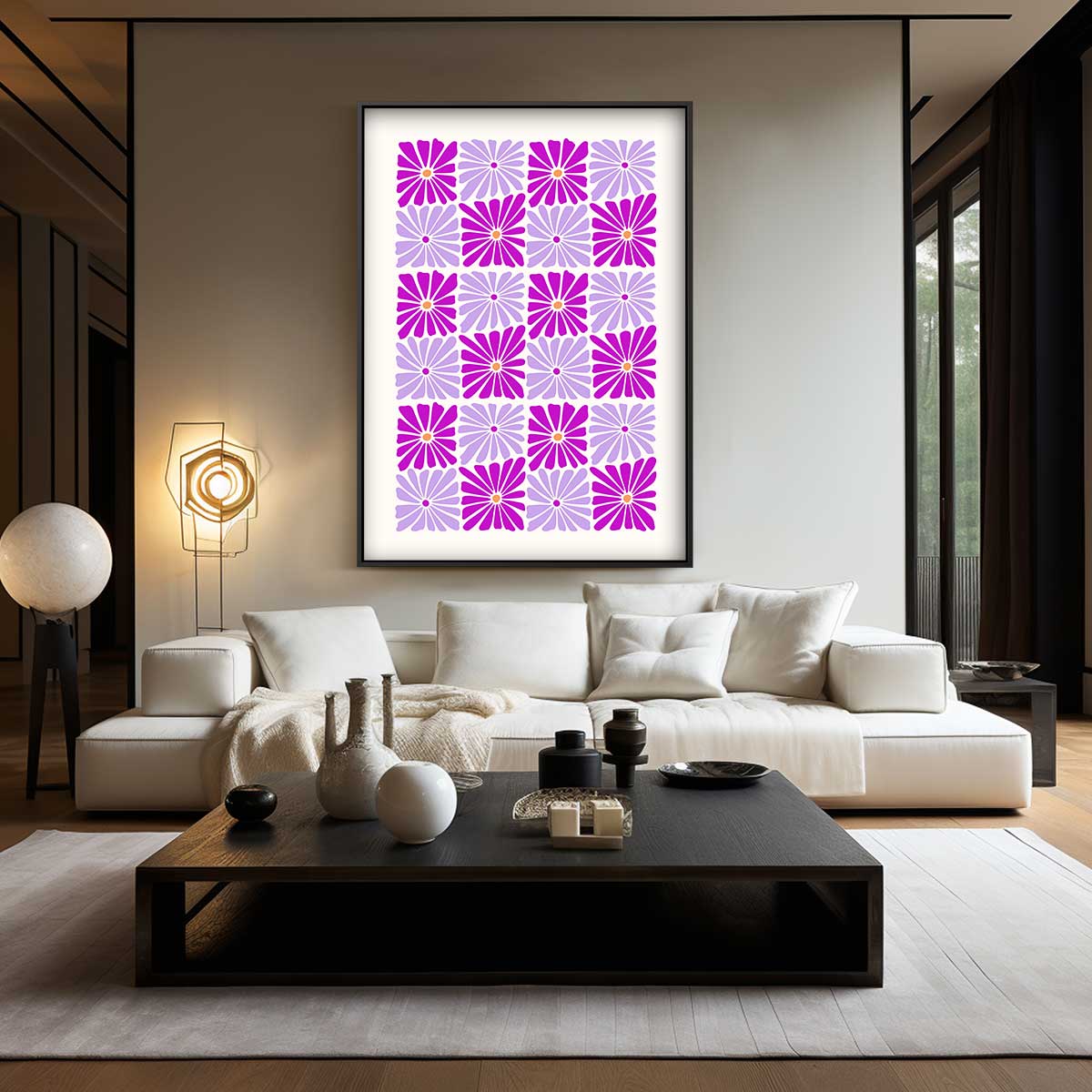 Bloemenpracht in Paars Kunstwerk-canvas-dibond-plexiglas-wanddecoratie-WallArtistic