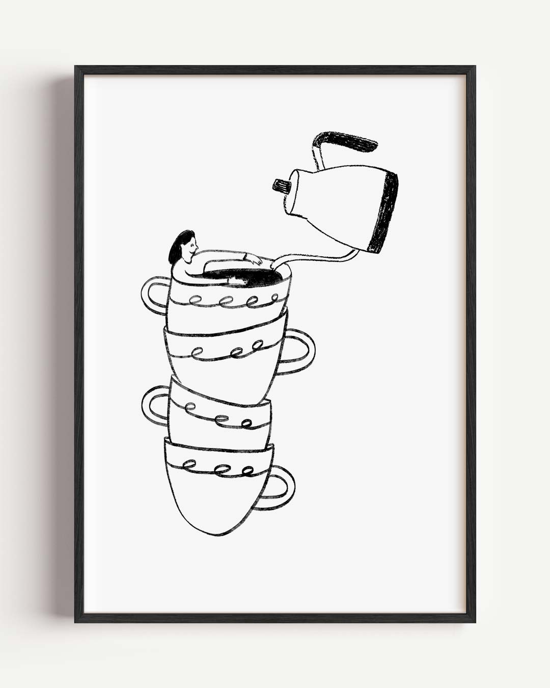 Koffiegenot Illustratie Poster