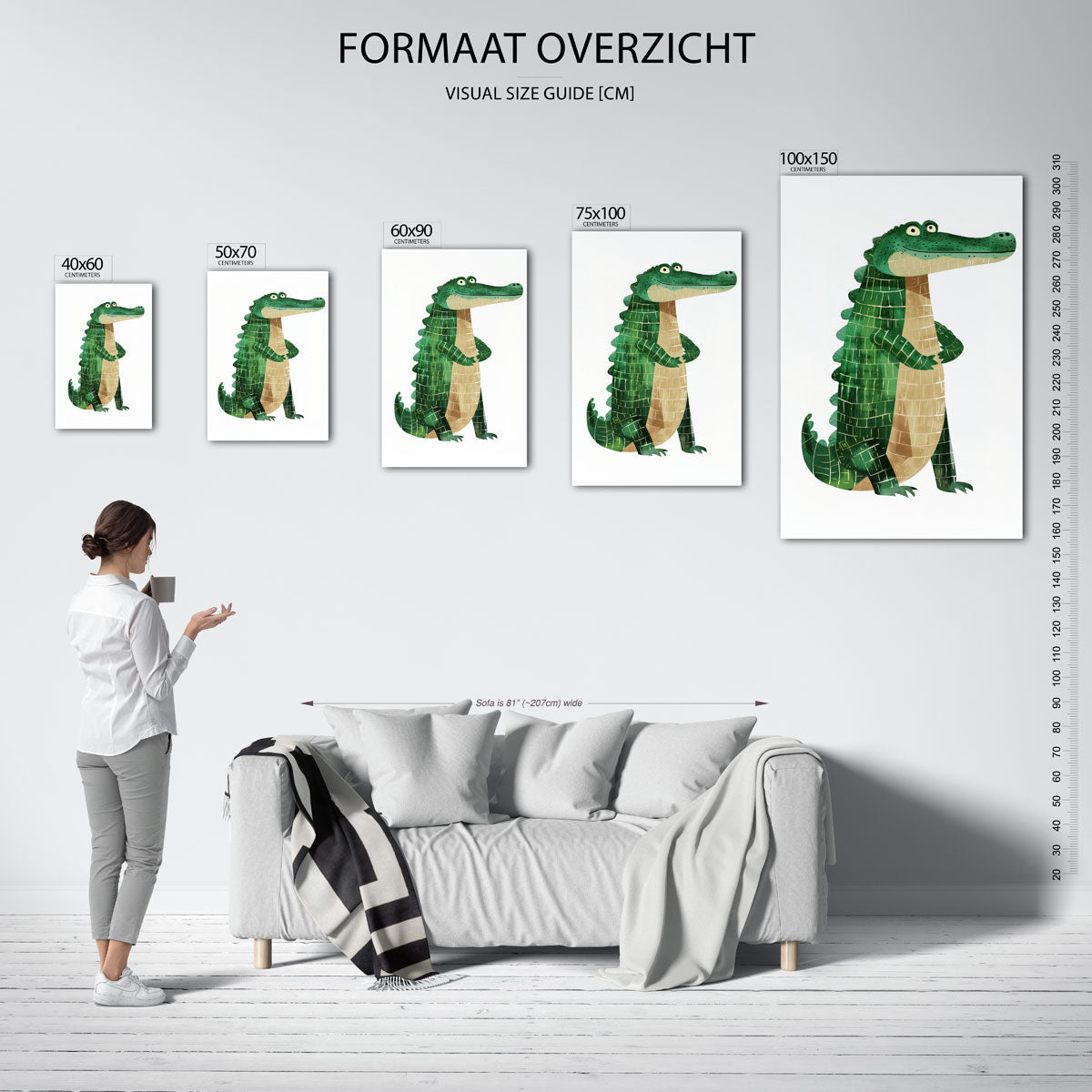 Vrolijke krokodil illustratie Kunstwerk