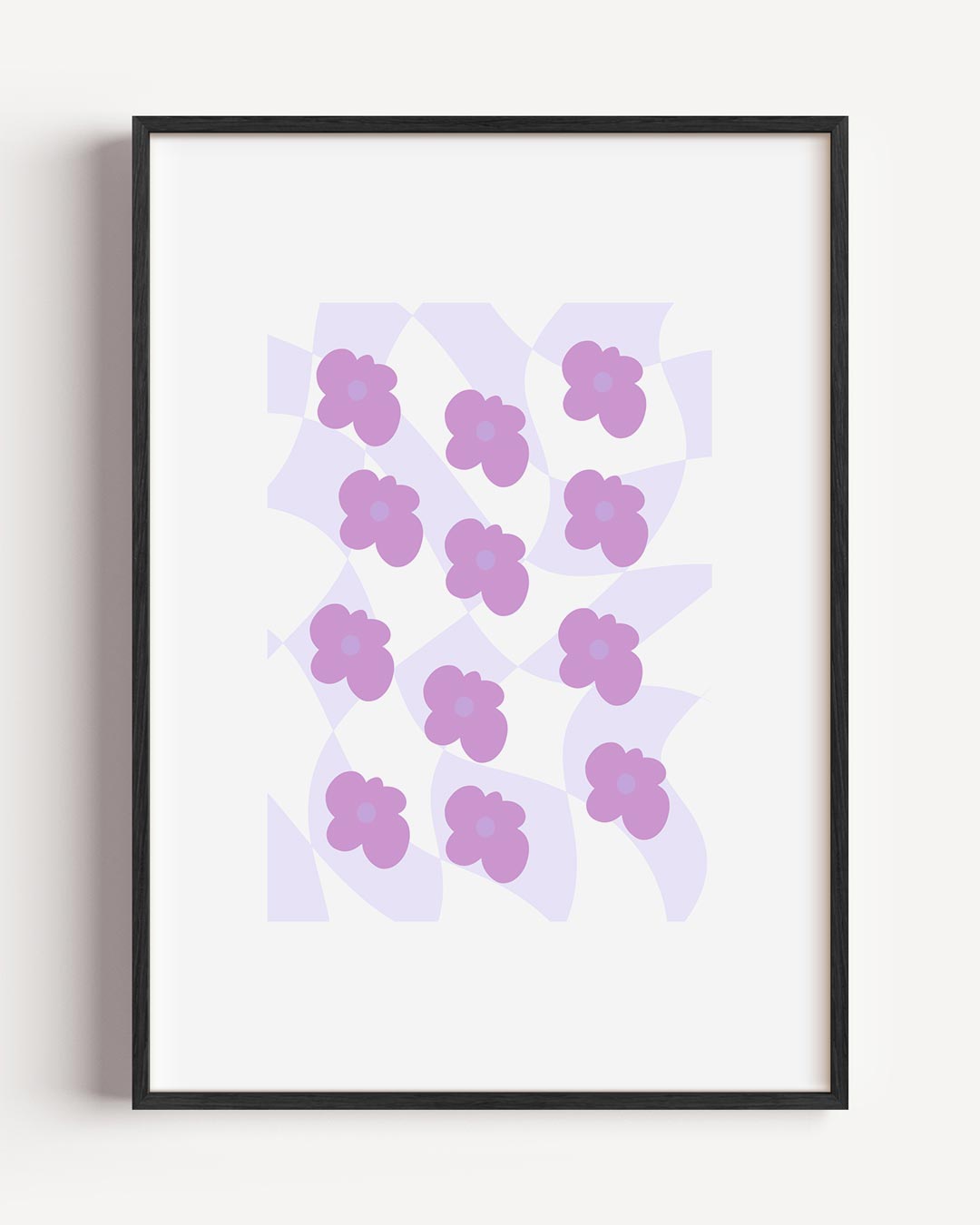 Lila Bloemen Golvende Poster-WallArtistic