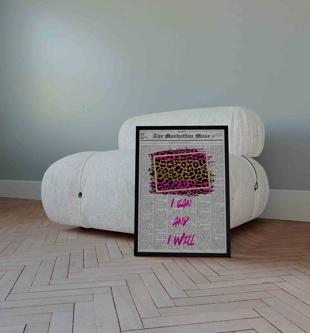Luipaardprint en tekst Poster