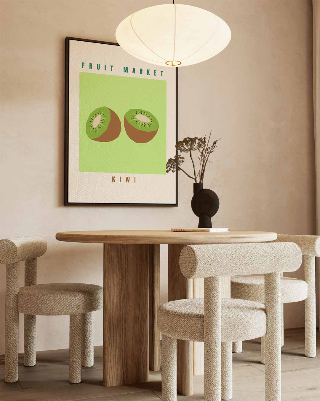 Kleurige Kiwi Kunstprint Kunstwerk-canvas-dibond-plexiglas-wanddecoratie-WallArtistic