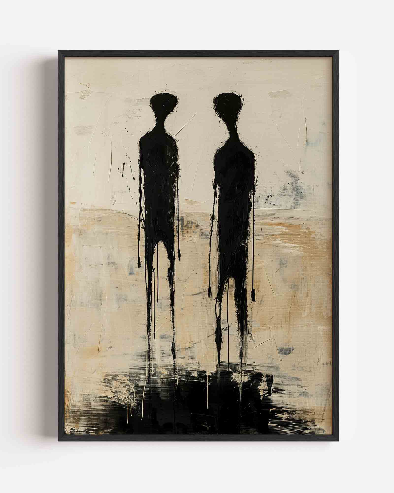 Twee zwarte figuren Poster