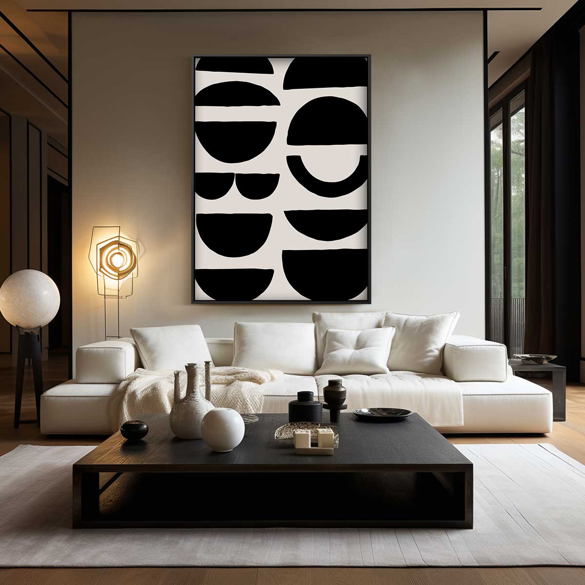 Geometrische Schaduwpatronen Kunstwerk-canvas-dibond-plexiglas-wanddecoratie-WallArtistic