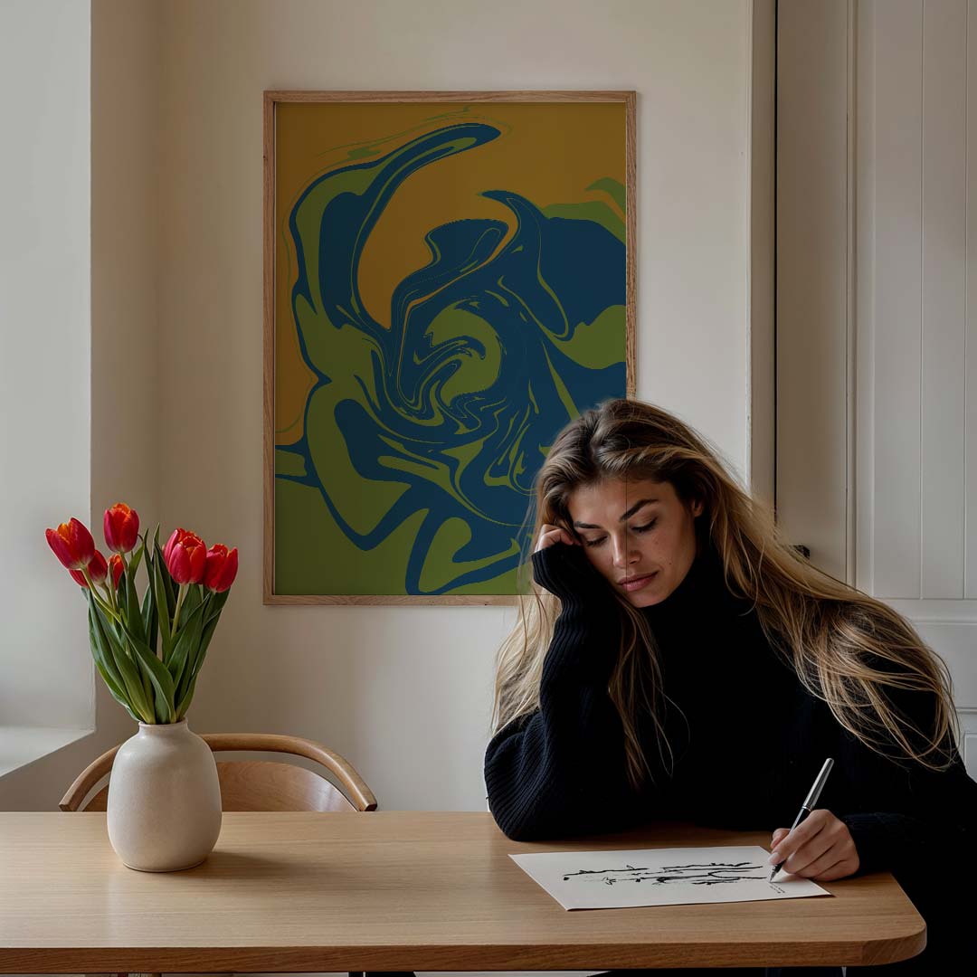 Abstracte Kleurenswirls Poster-WallArtistic