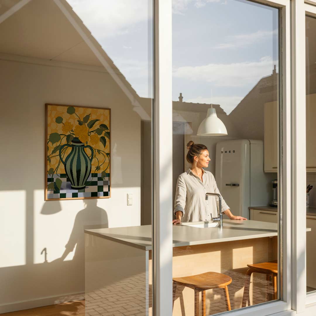 Vrolijke Vaas met Bloemen Poster-WallArtistic