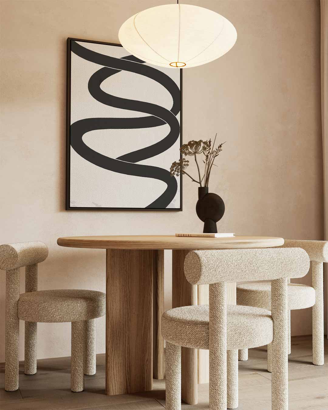 Zwarte Slinger op Helder Witte Achtergrond Kunstwerk-canvas-dibond-plexiglas-wanddecoratie-WallArtistic