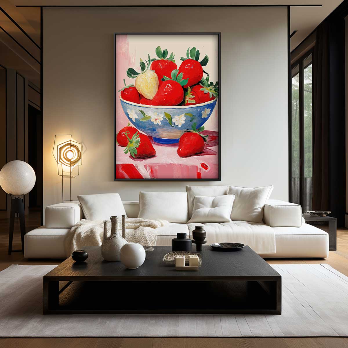Schaal Met Aardbeien Kunstwerk-canvas-dibond-plexiglas-wanddecoratie-WallArtistic