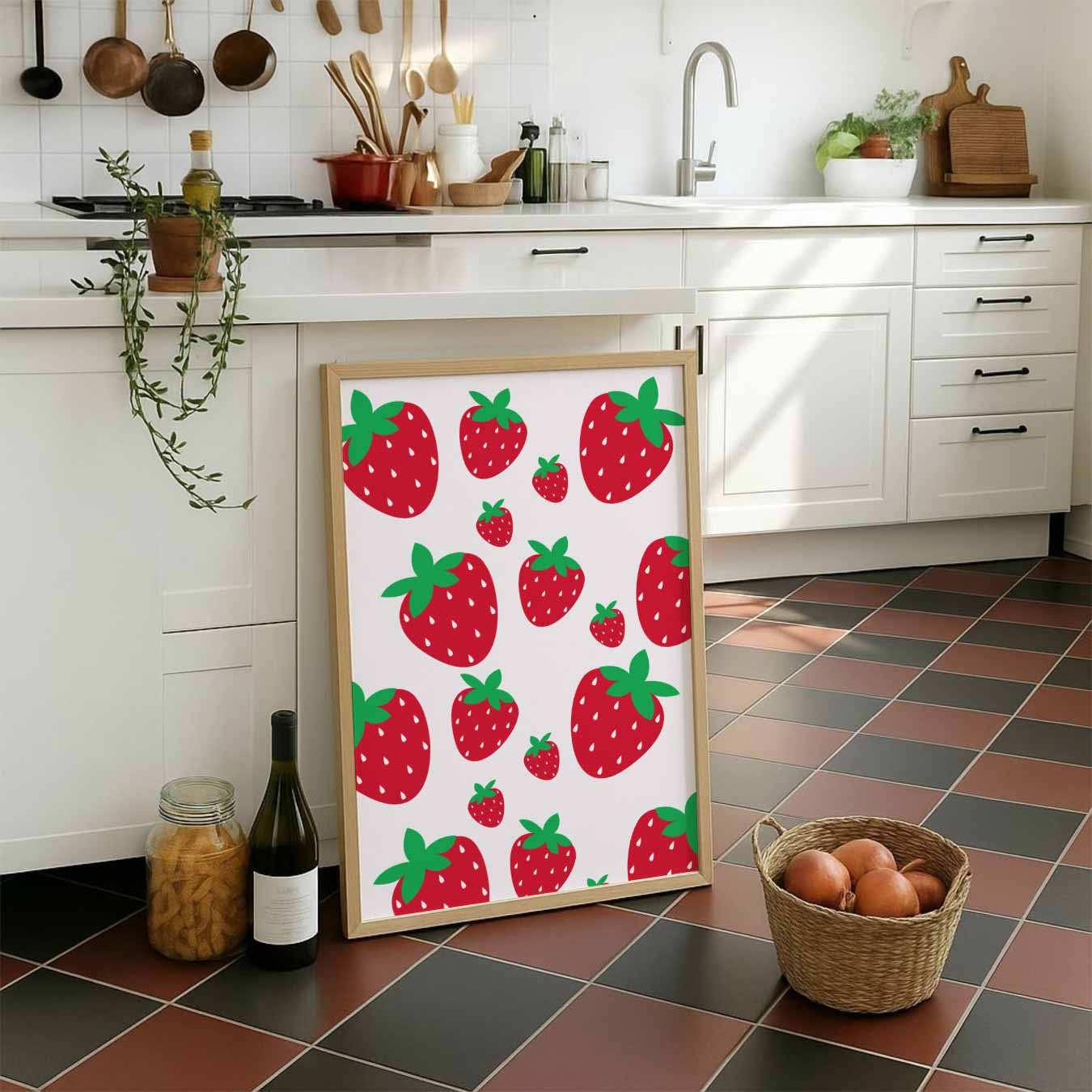 Zoete Aardbeien Behangposter