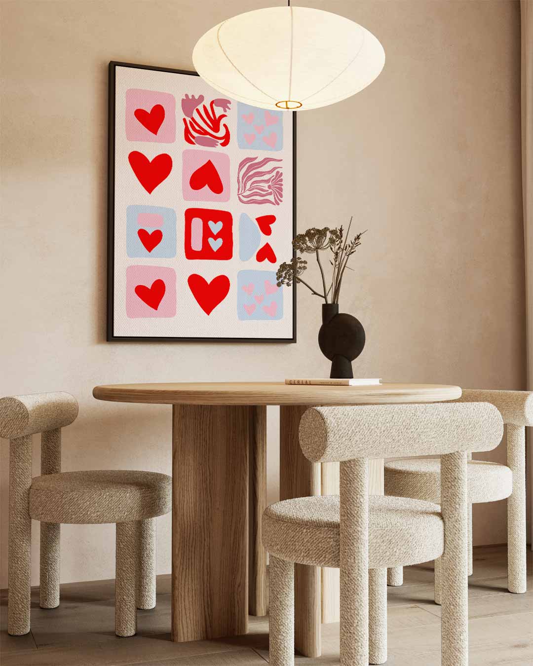 Liefdesvierkantjes kunstprint Kunstwerk-canvas-dibond-plexiglas-wanddecoratie-WallArtistic