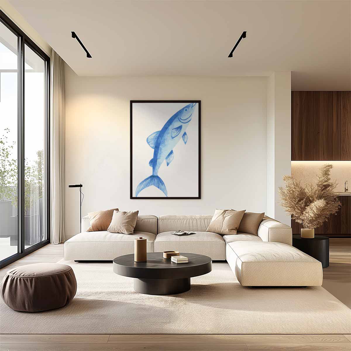 Waterverf Vis Print Kunstwerk-canvas-dibond-plexiglas-wanddecoratie-WallArtistic