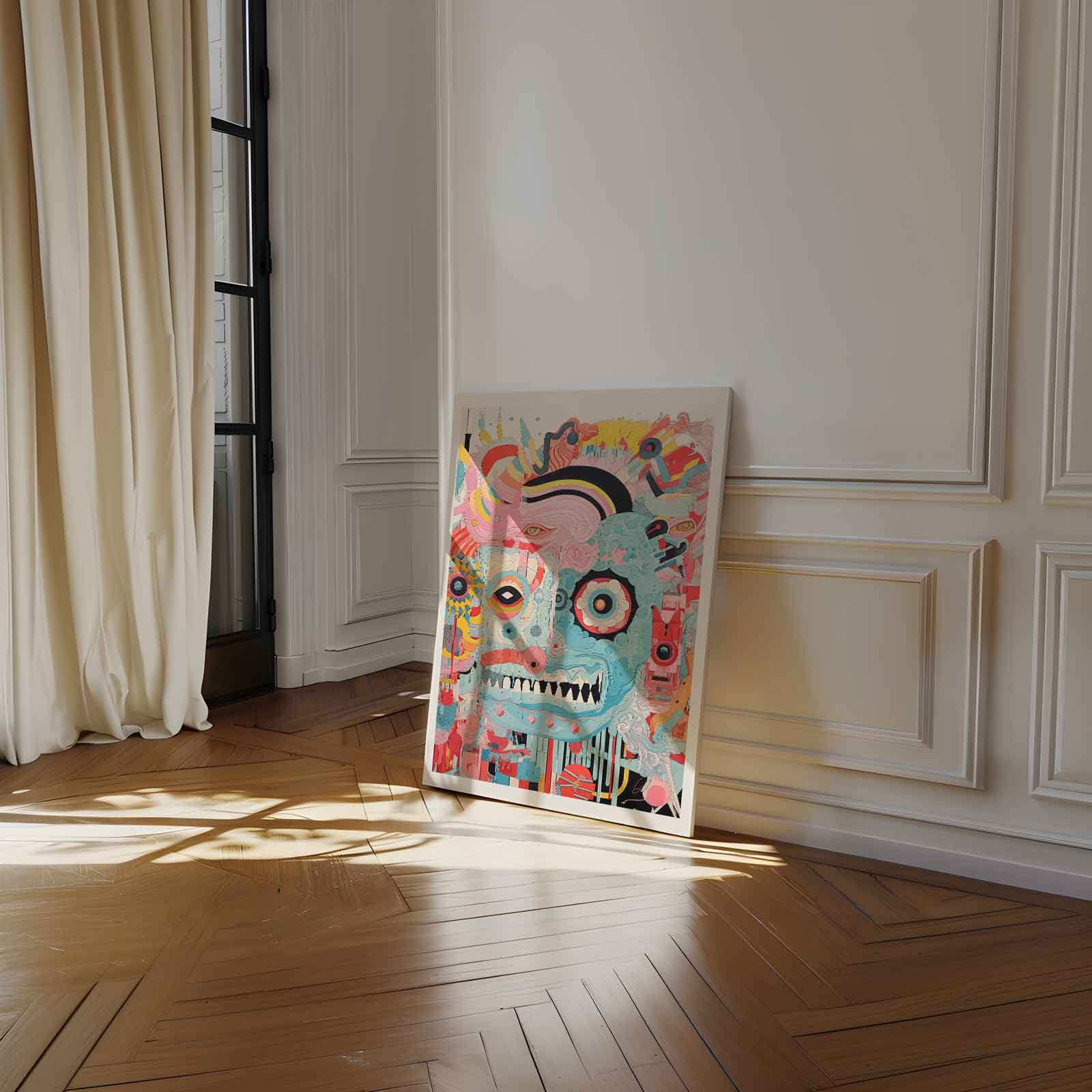 Kleurrijke Chaos Kunstwerk-canvas-dibond-plexiglas-wanddecoratie-WallArtistic