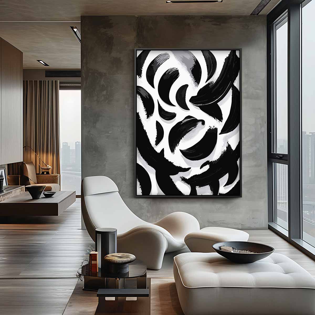 Dans van Zwart en Wit Kunstwerk-canvas-dibond-plexiglas-wanddecoratie-WallArtistic