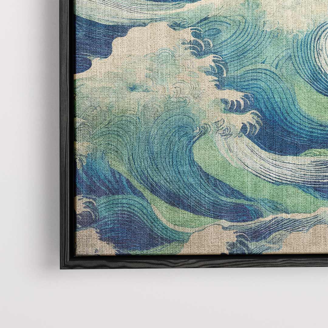 Golvende Blauwe Zee Kunstwerk-canvas-dibond-plexiglas-wanddecoratie-WallArtistic