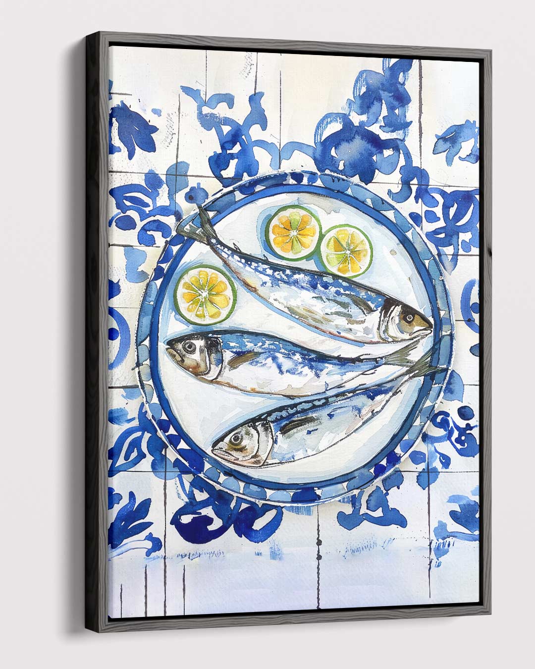 Vissersdromen in Blauw Kunstwerk-canvas-dibond-plexiglas-wanddecoratie-WallArtistic