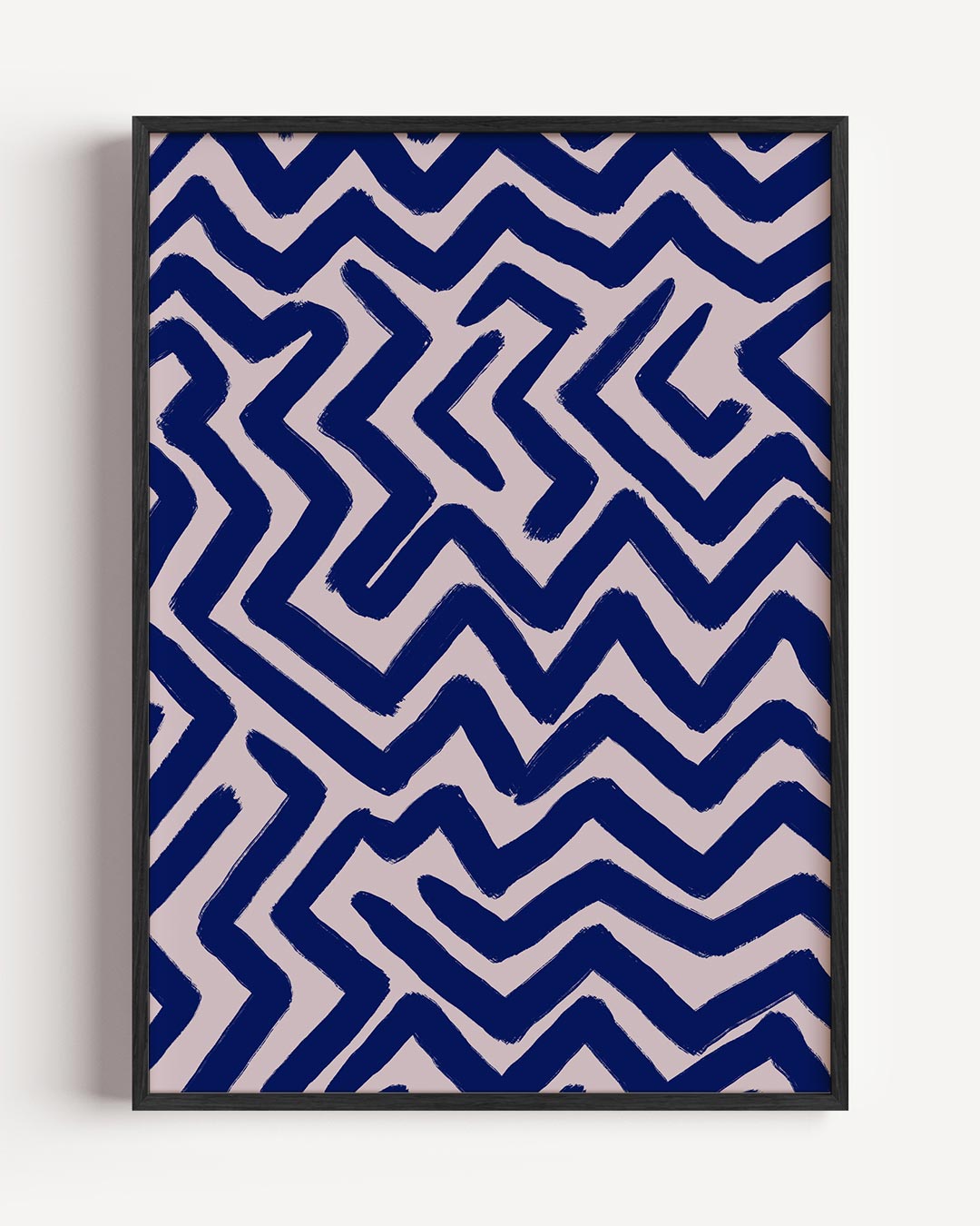 Zigzag Sfeerposter in Blauw Poster-WallArtistic