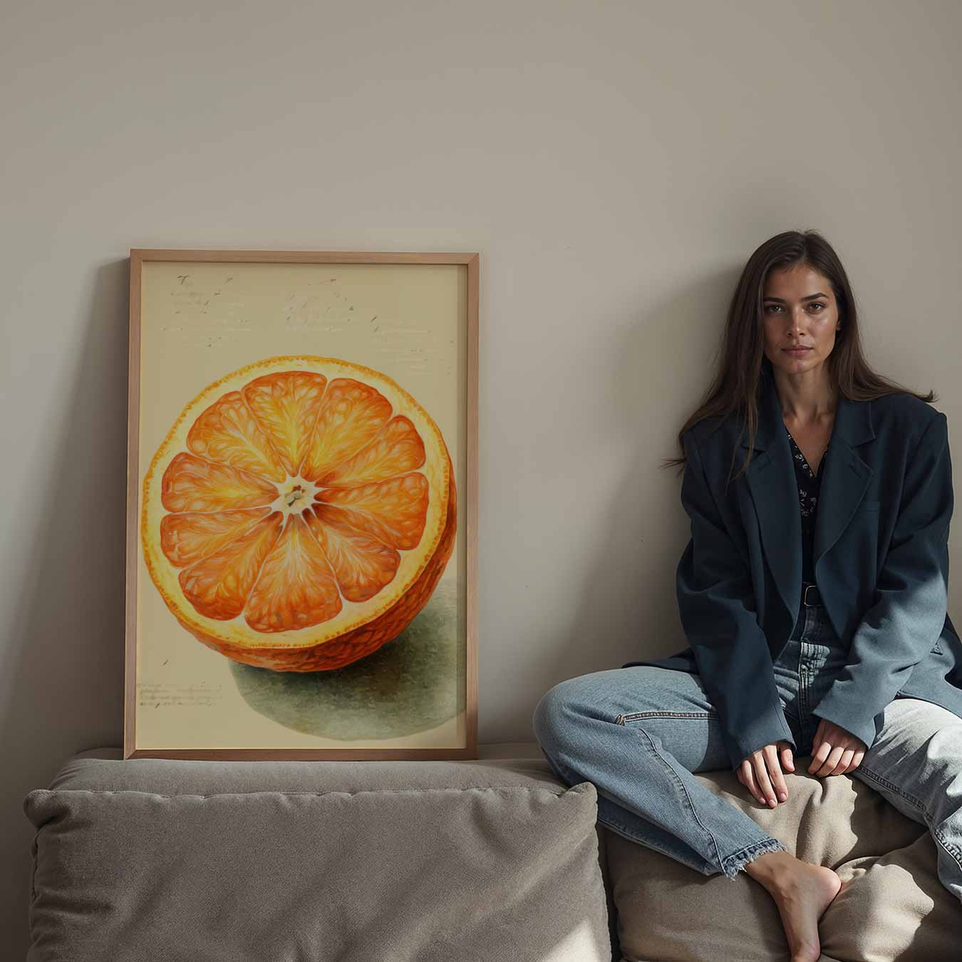 Zonnige Sinaasappel Kunstposter-WallArtistic