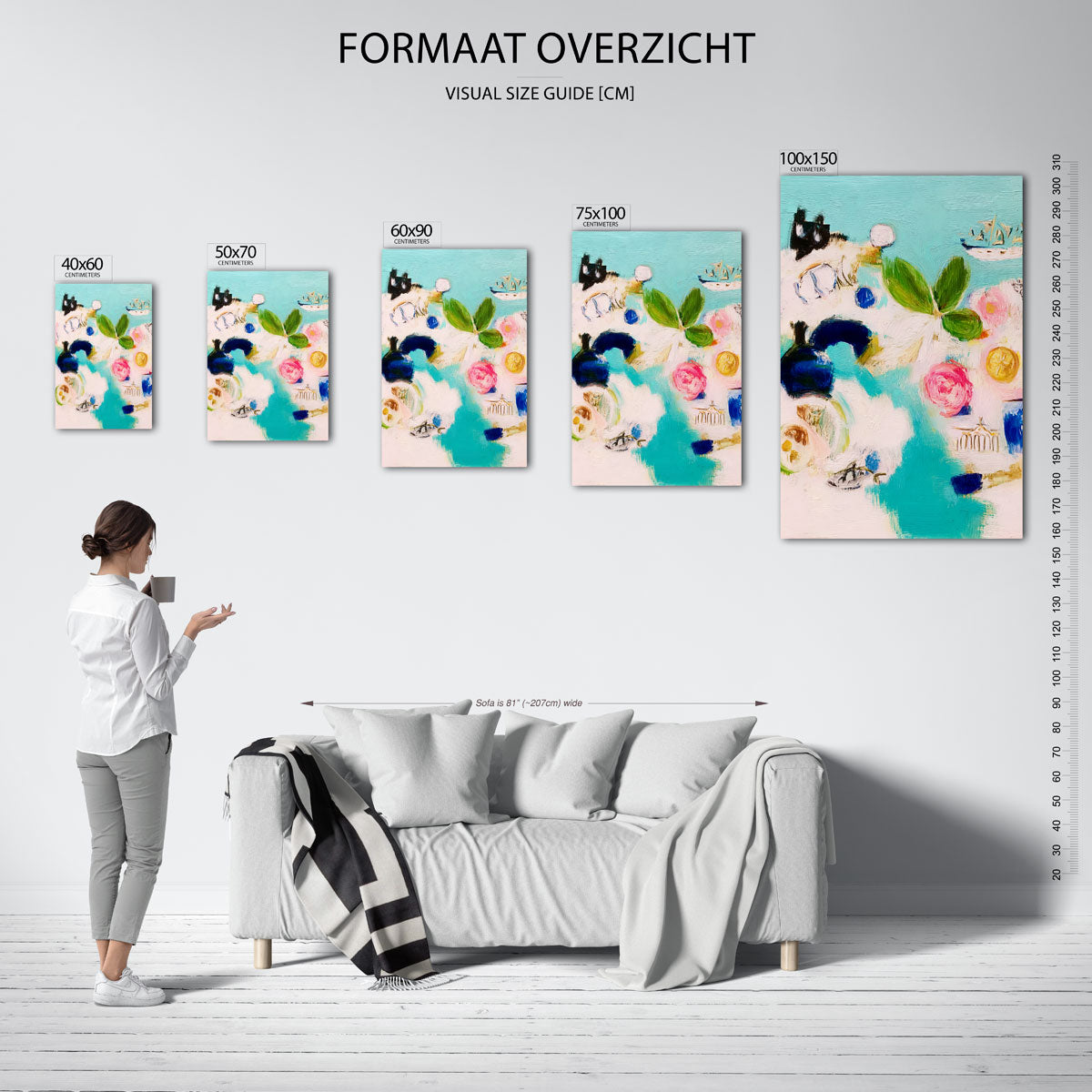 Vrolijke kleurenmix Kunstwerk