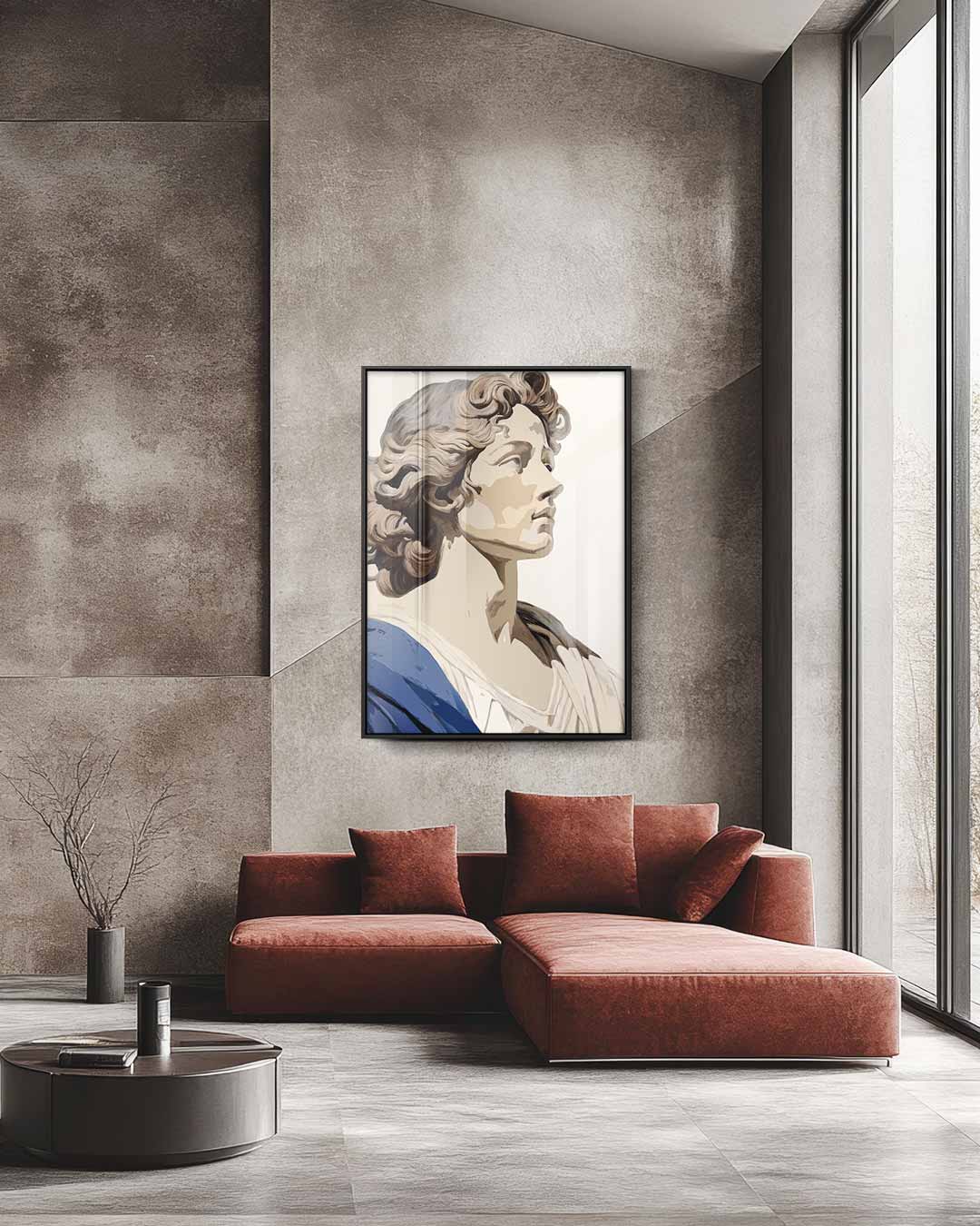 Stijlvolle Klassieke Buste Kunstwerk-canvas-dibond-plexiglas-wanddecoratie-WallArtistic