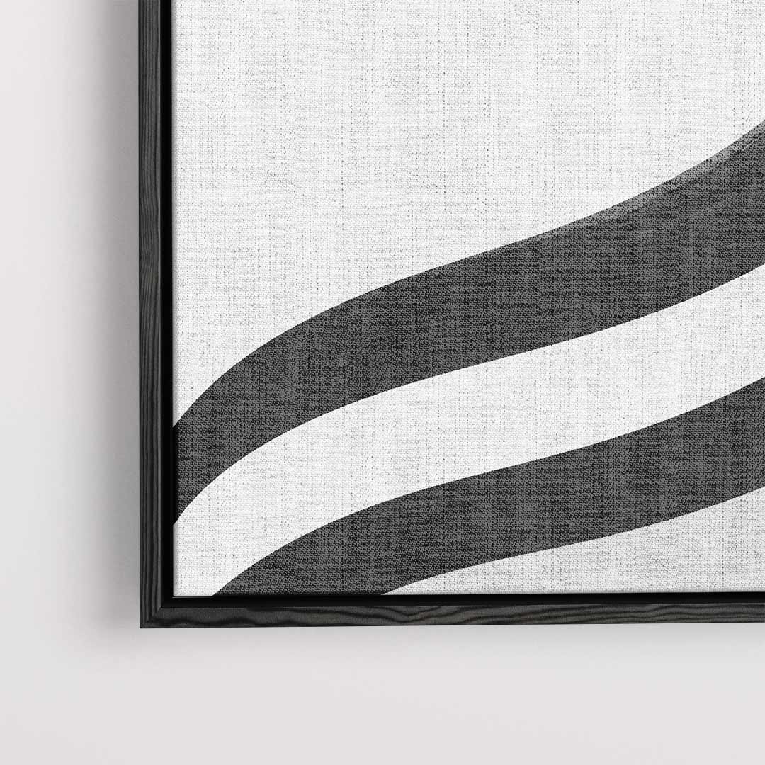 Stijlvolle Golven in Zwart & Wit Kunstwerk-canvas-dibond-plexiglas-wanddecoratie-WallArtistic