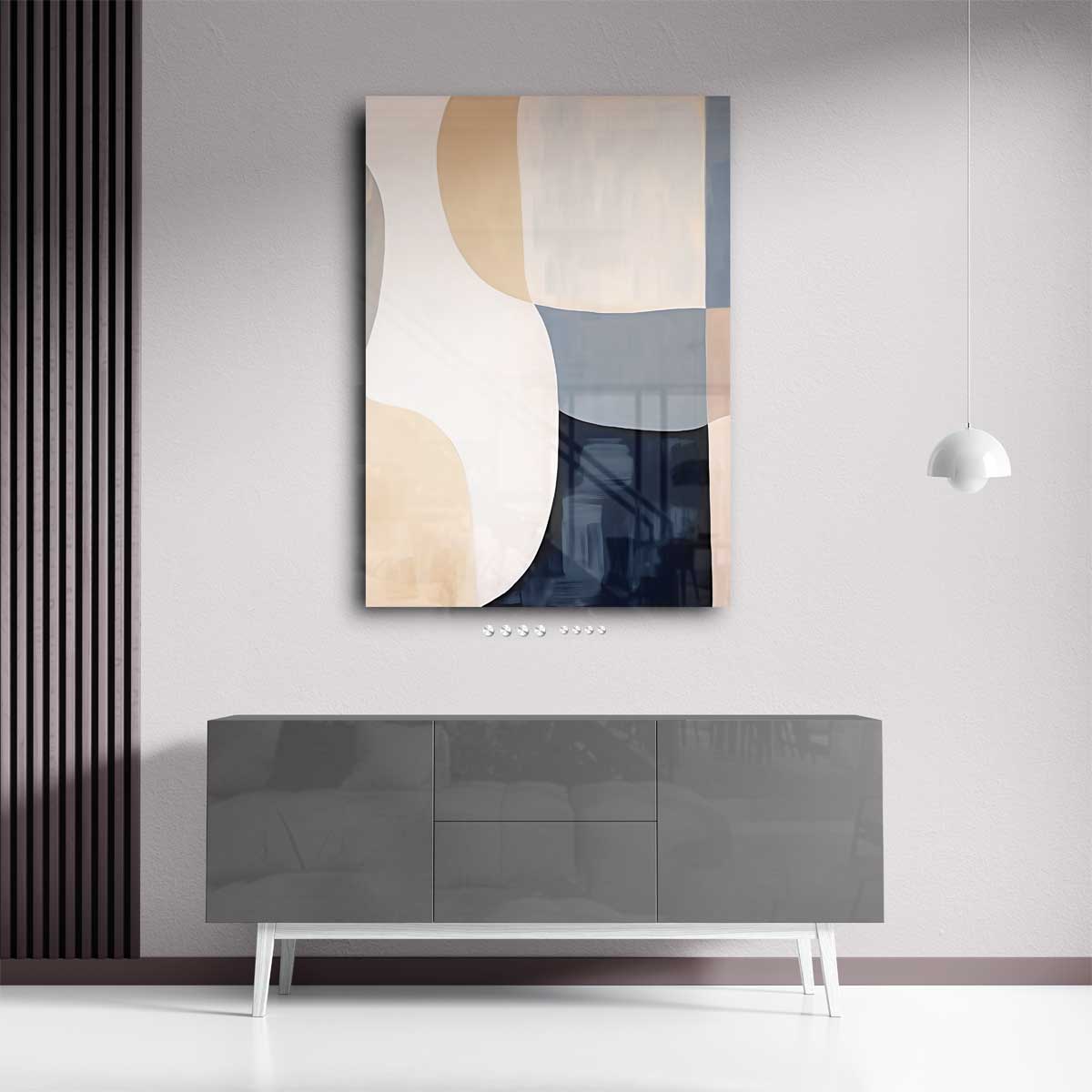 Abstracte Harmonie in Aardetinten Kunstwerk-canvas-dibond-plexiglas-wanddecoratie-WallArtistic