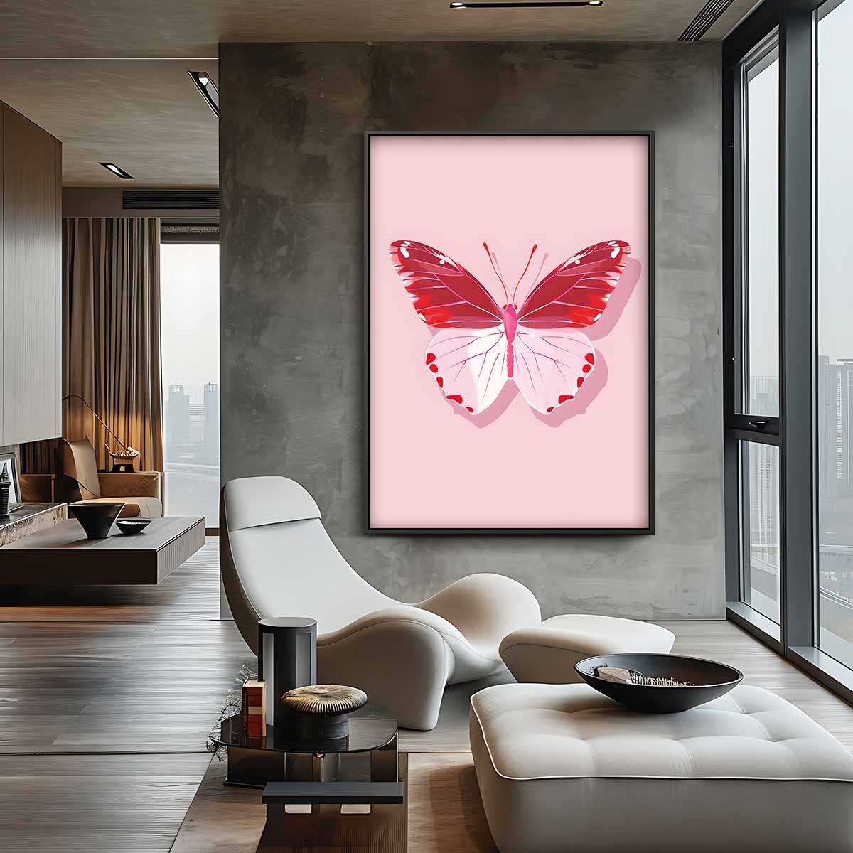 Vlinder Elegantie Kunstwerk-canvas-dibond-plexiglas-wanddecoratie-WallArtistic