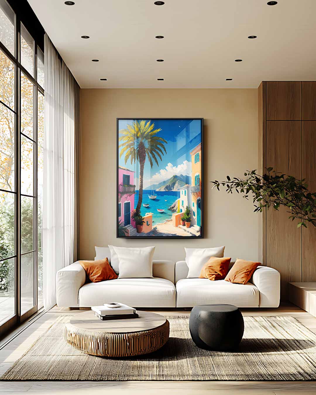 Mediterrane Droomvlucht Kunstwerk-canvas-dibond-plexiglas-wanddecoratie-WallArtistic