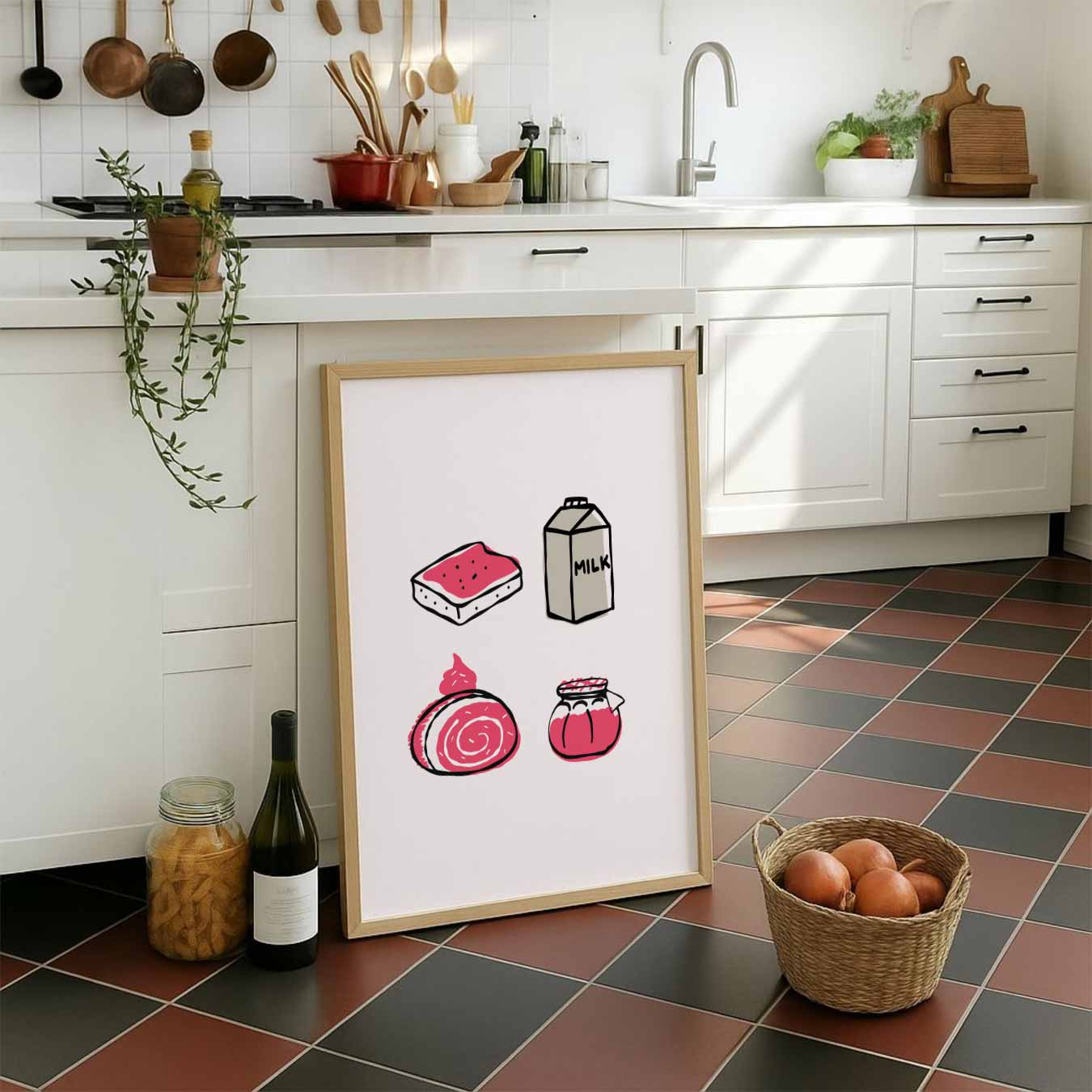 Speelse Foodie Illustraties Poster