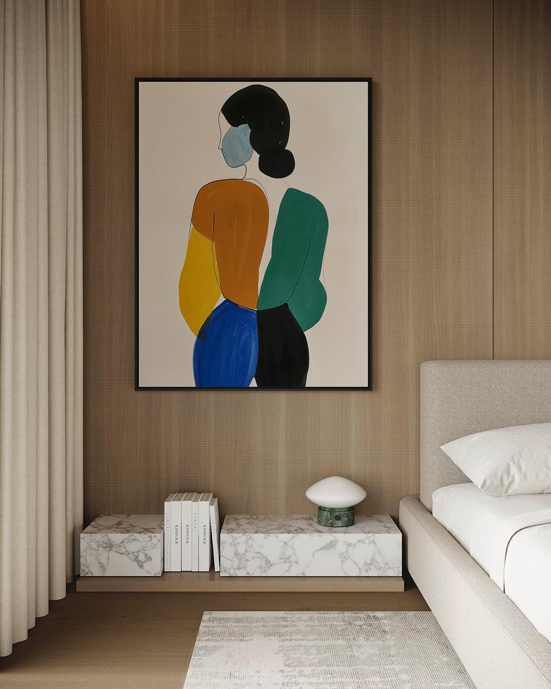 Kleurrijke figuren Kunstwerk