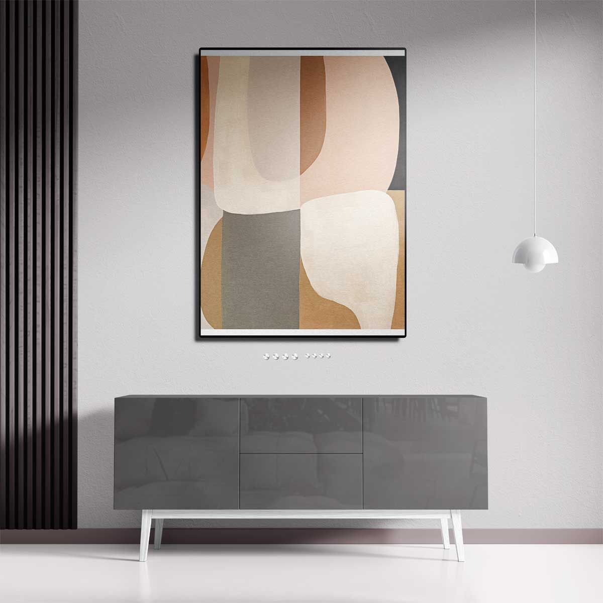 Warm Elegantie Abstract Schilderij Kunstwerk-canvas-dibond-plexiglas-wanddecoratie-WallArtistic
