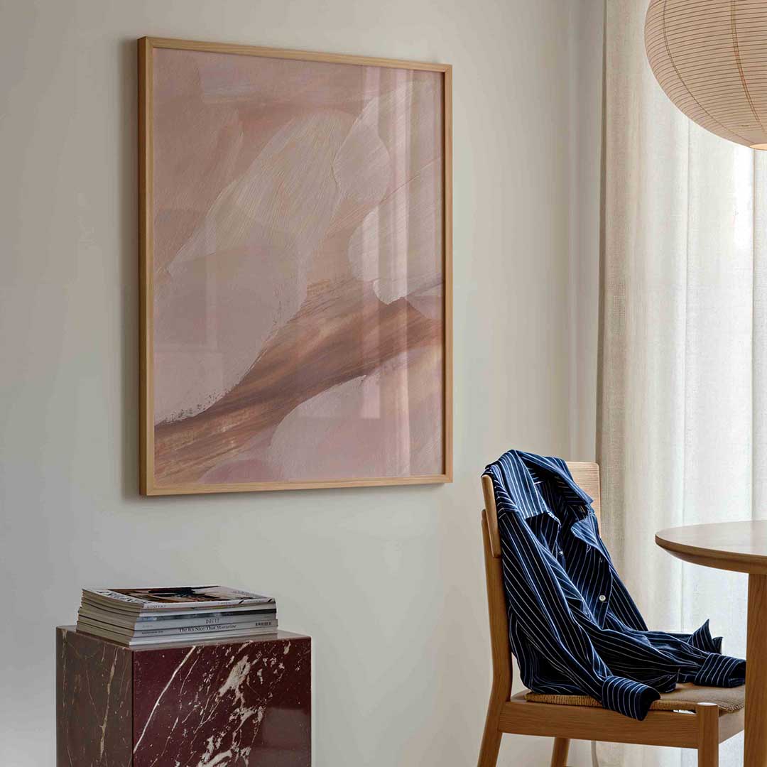 Abstracte roze penseelstreken Poster