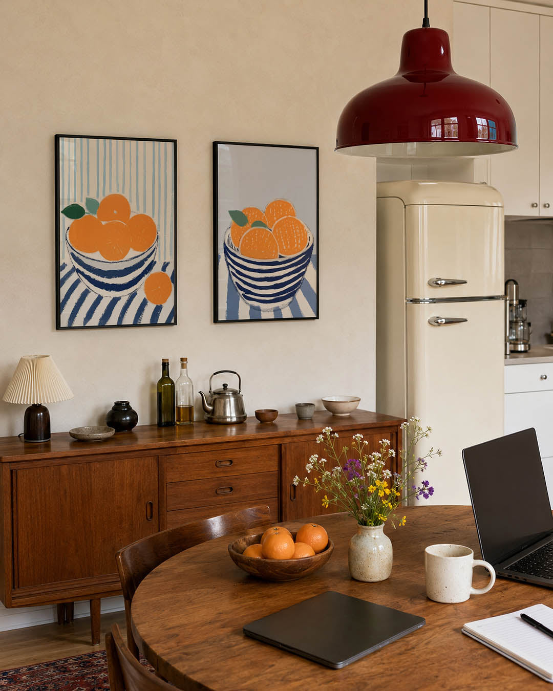 Fruit en strepen Posterset