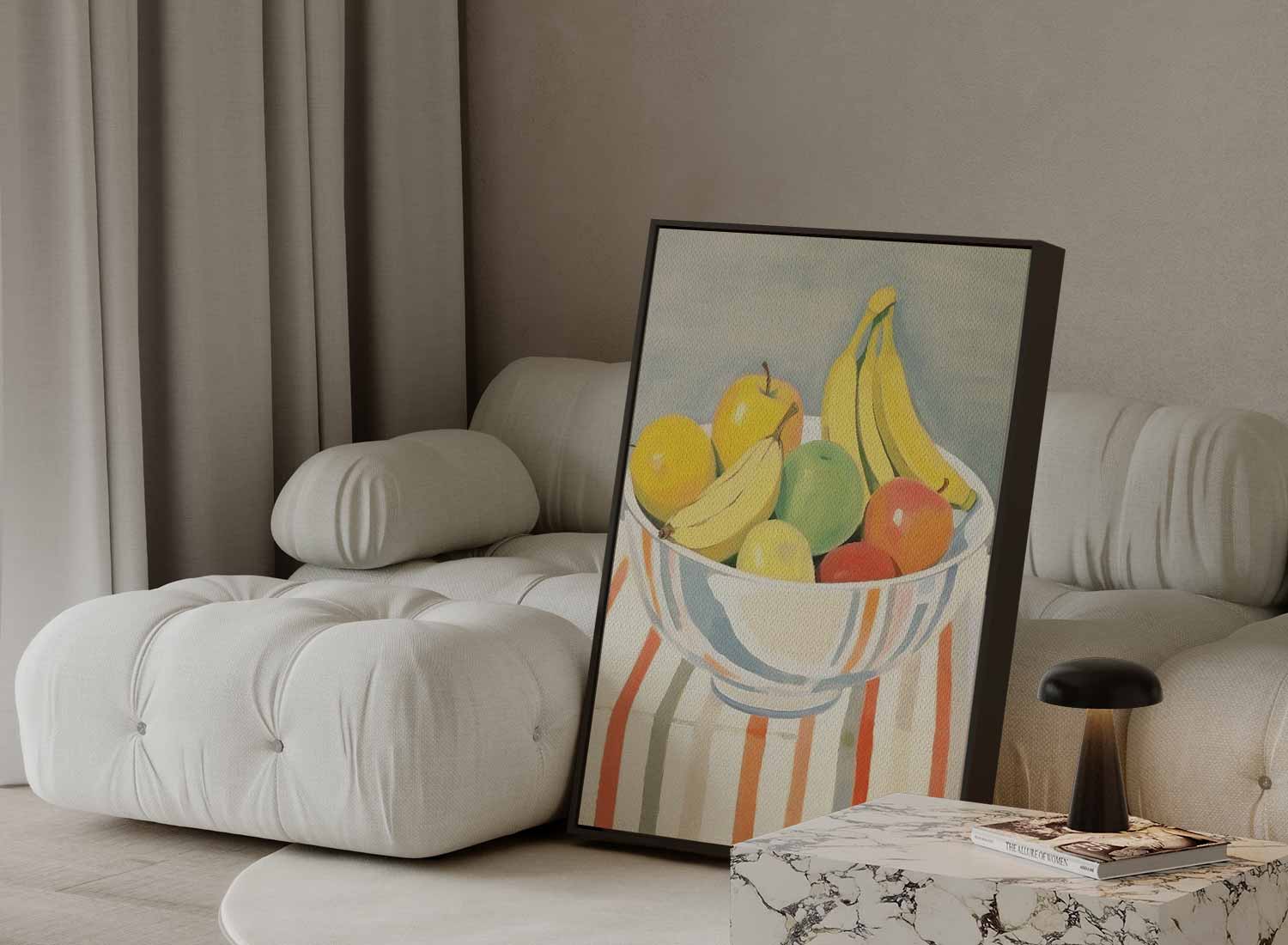 Kleurrijke Fruitmand in Impressionistische Stijl Kunstwerk-canvas-dibond-plexiglas-wanddecoratie-WallArtistic