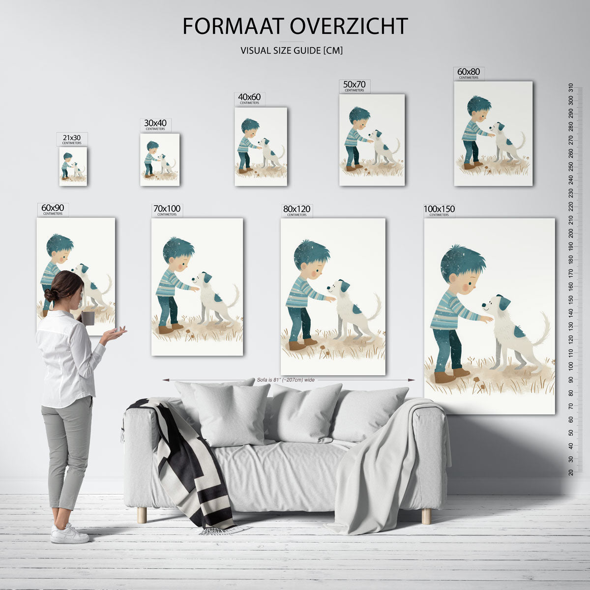 Jongen met hond Poster