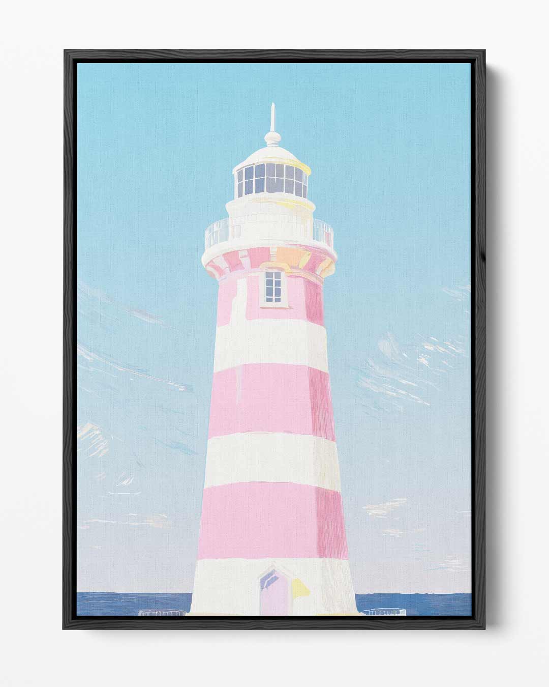 Zomerse Vuurtoren aan de Kust Kunstwerk-canvas-dibond-plexiglas-wanddecoratie-WallArtistic