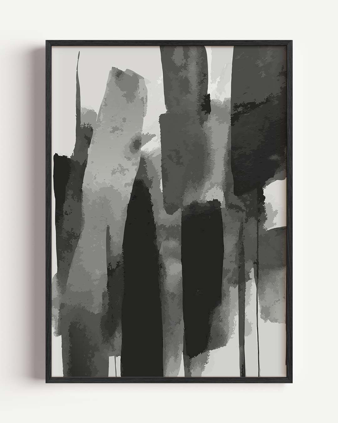 Abstracte Grijstinten Kunstposter-WallArtistic