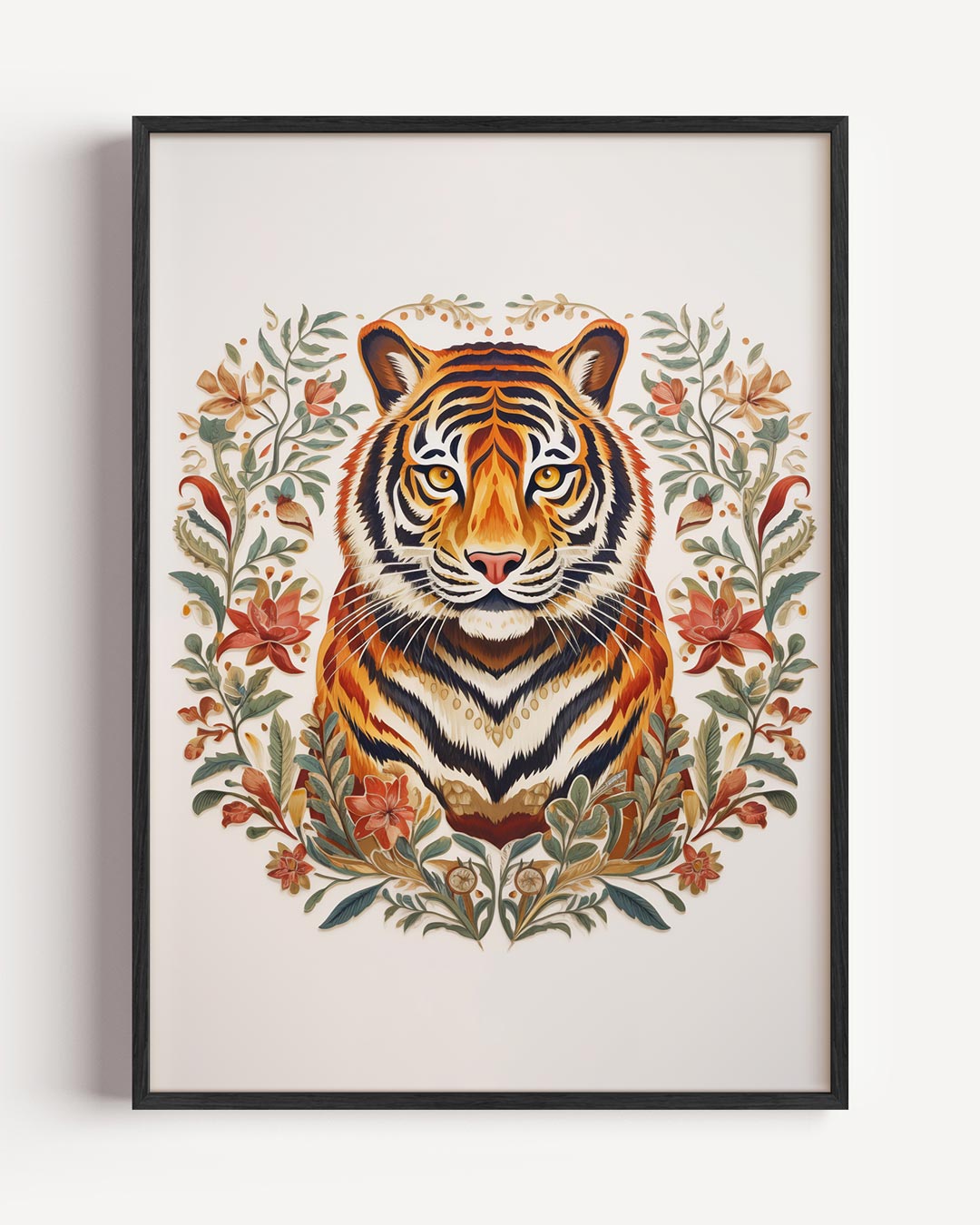 Elegante Tijger Bloem Poster-WallArtistic