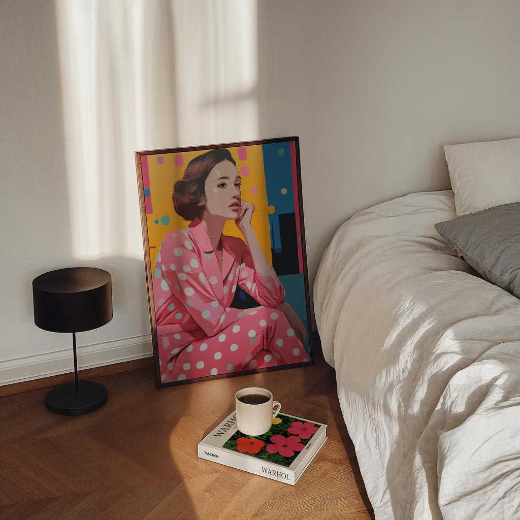 Stijlvolle Retro Vrouw Portret Poster