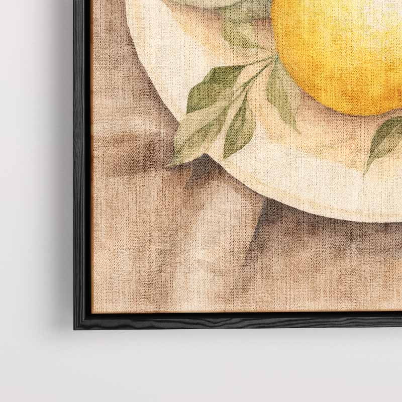 Zonnige Citroenen op Bord Kunstwerk-canvas-dibond-plexiglas-wanddecoratie-WallArtistic