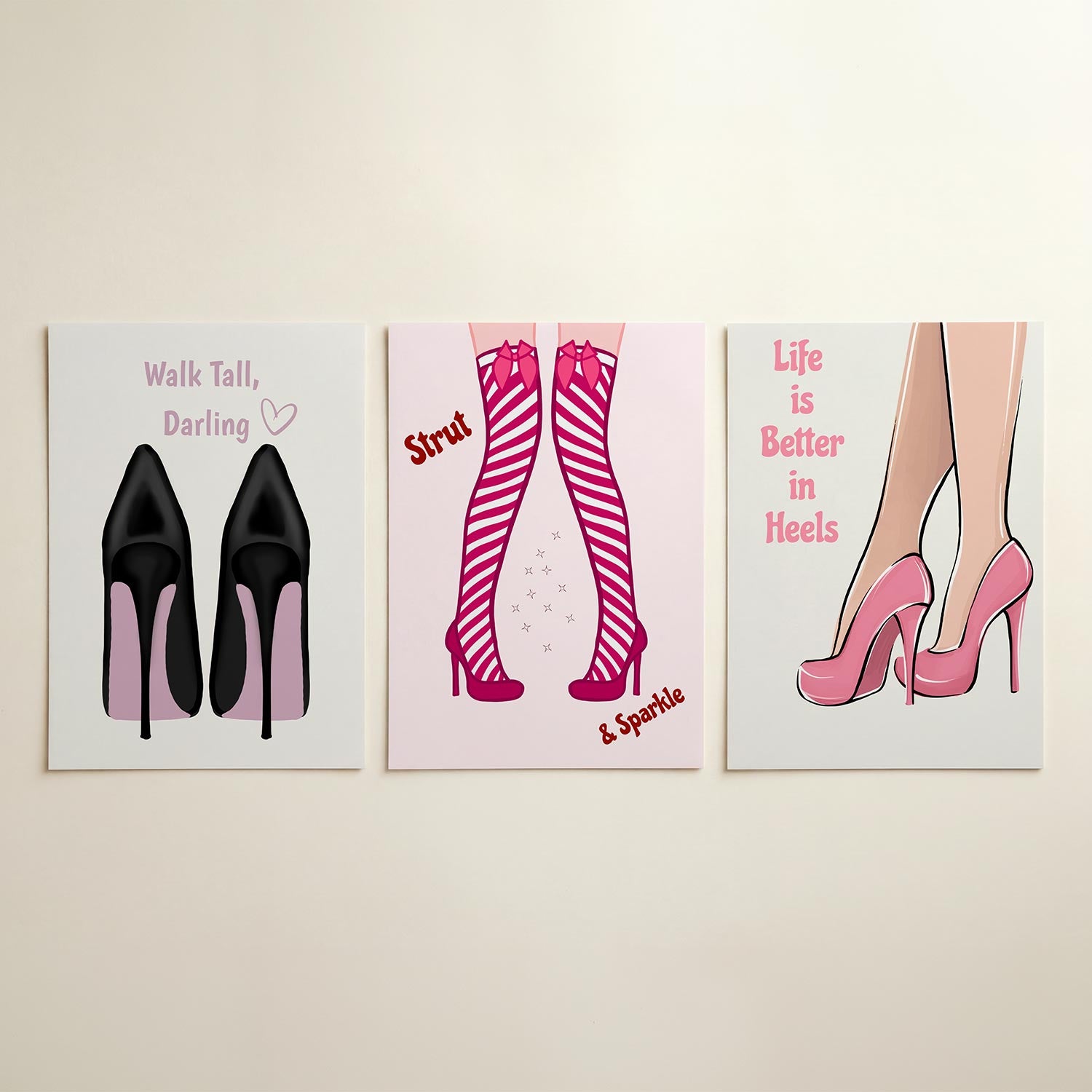 Schoenensilhouet en tekst Posterset