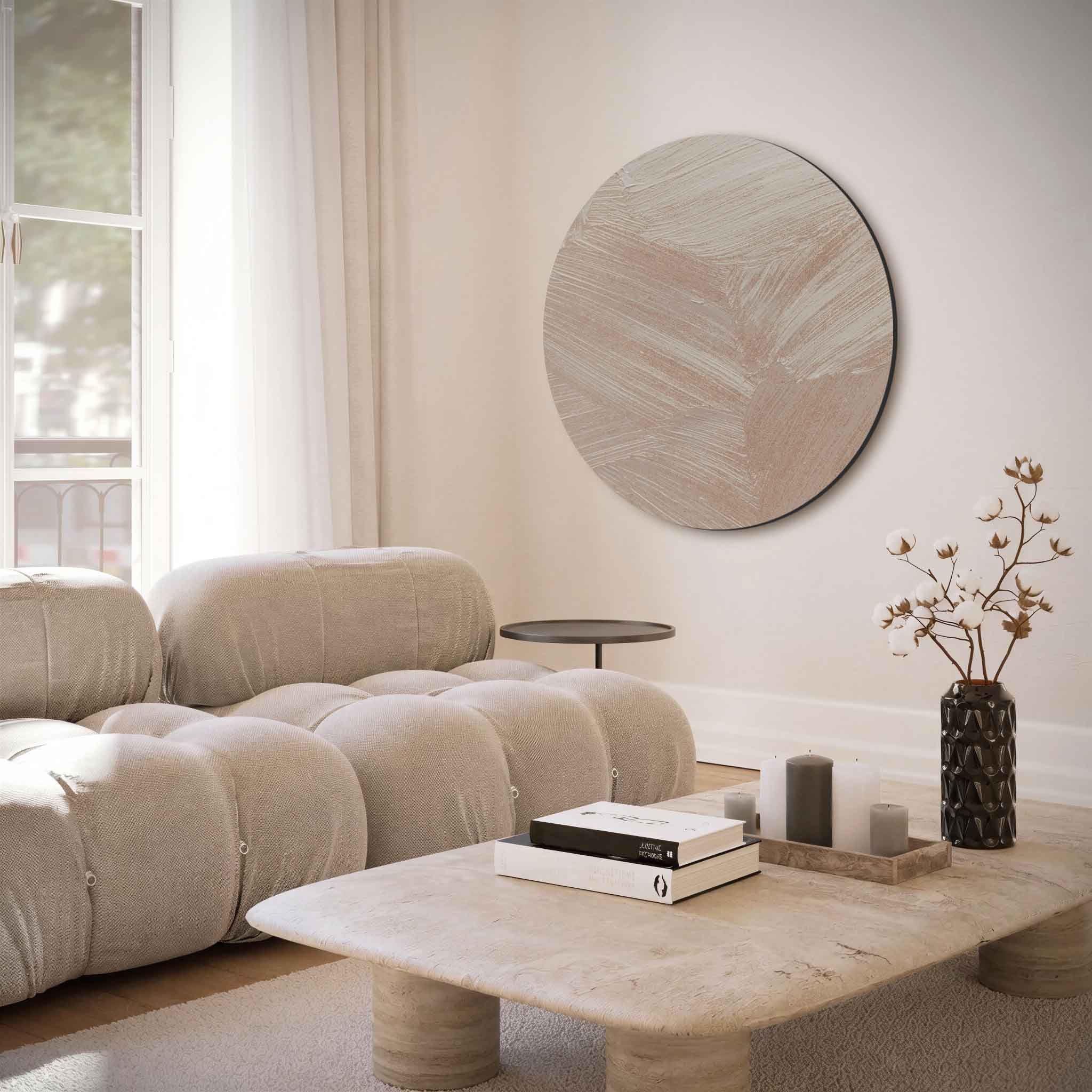 Beige textuur Muurcirkel